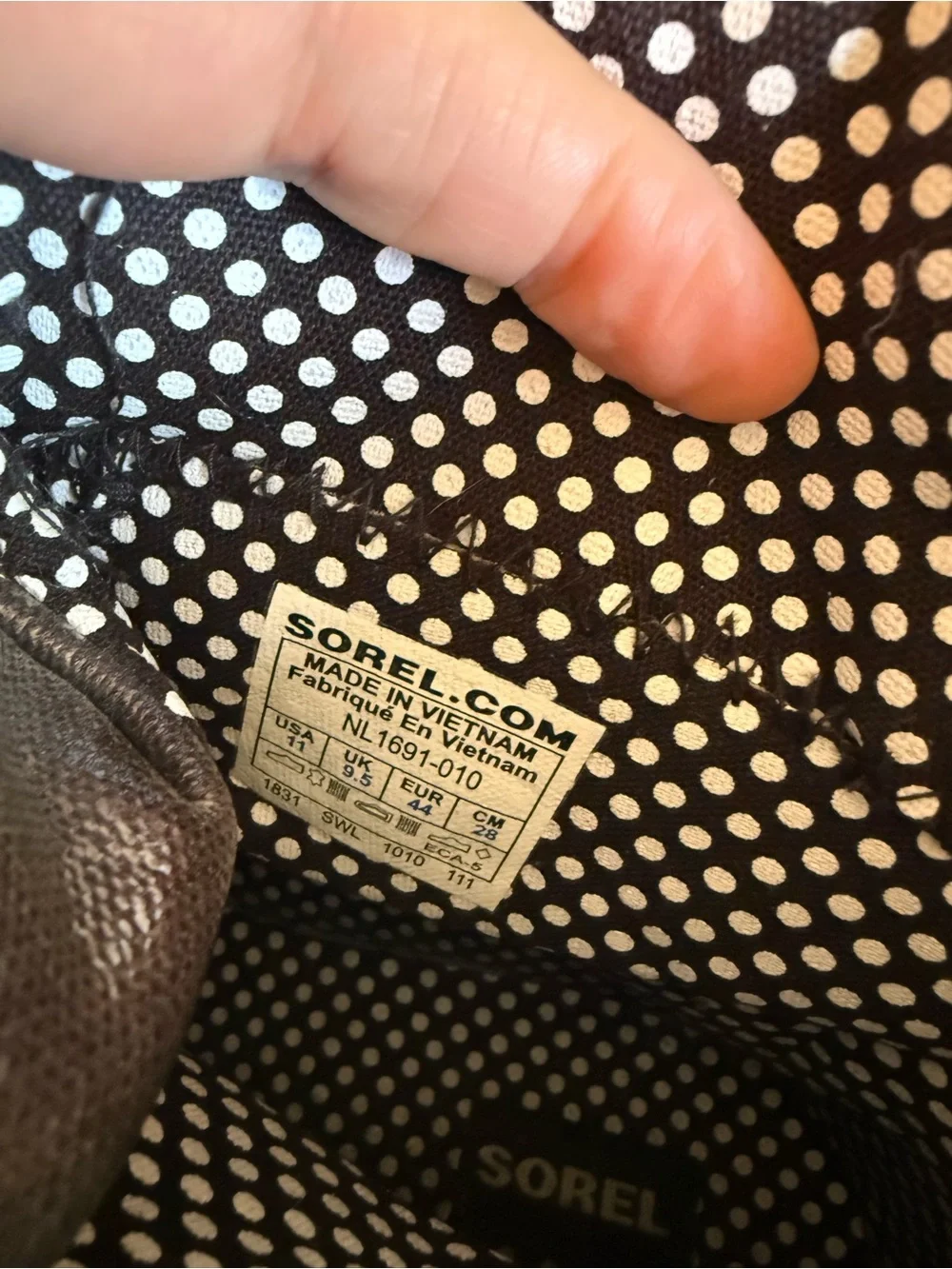 SOREL Tivoli Metallic Black Waterproof Rain Duck Boots Polka Dot Lining Size 11